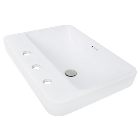 Nantucket Sinks 23 Inch 3-hole Rectangular Drop-In Ceramic Vanity Sink DI-2317-R8